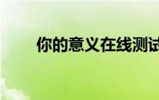 你的意义在线测试入口（你的意义）