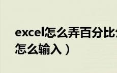excel怎么弄百分比公式（excel百分比公式怎么输入）