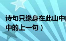 诗句只缘身在此山中的上一句（只缘身在此山中的上一句）