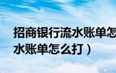 招商银行流水账单怎么打 盖章（招商银行流水账单怎么打）