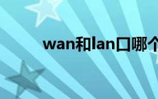 wan和lan口哪个快（wan和lan）