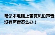 笔记本电脑上麦克风没声音怎么办（笔记本电脑自带麦克风没有声音怎么办）