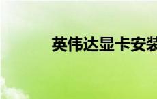 英伟达显卡安装（因伟达显卡）