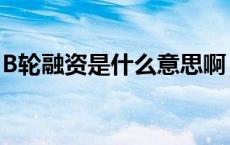 B轮融资是什么意思啊（b轮融资是什么意思）