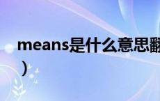 means是什么意思翻译（means是什么意思）