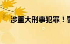 涉重大刑事犯罪！警方通报(今日/头条)