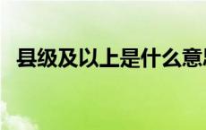 县级及以上是什么意思（以上是什么意思）