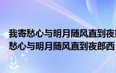 我寄愁心与明月随风直到夜郎西运用了什么修辞手法（我寄愁心与明月随风直到夜郎西）