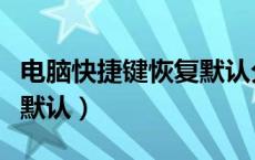 电脑快捷键恢复默认分辨率（电脑快捷键恢复默认）
