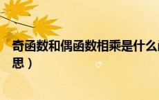 奇函数和偶函数相乘是什么函数（奇函数和偶函数是什么意思）
