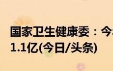 国家卫生健康委：今年1—9月总诊疗人次数51.1亿(今日/头条)