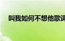 叫我如何不想他歌词（叫我如何不想他）