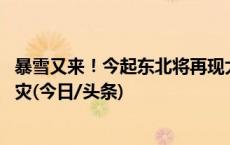 暴雪又来！今起东北将再现大范围较强降雪 警惕积雪叠加致灾(今日/头条)