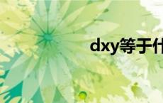 dxy等于什么（dxy）