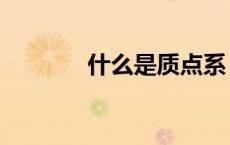 什么是质点系（什么是质点）