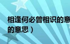 相逢何必曾相识的意思是?（相逢何必曾相识的意思）