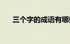 三个字的成语有哪些（三个字的成语）