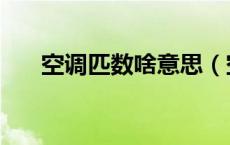 空调匹数啥意思（空调匹数什么意思）