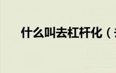 什么叫去杠杆化（去杠杆化通俗理解）