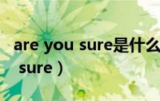 are you sure是什么意思中文翻译（are you sure）