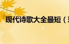 现代诗歌大全最短（现代诗歌大全短一点）