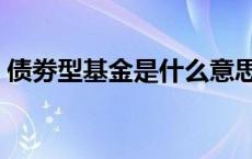 债劵型基金是什么意思（什么是债券型基金）