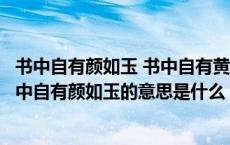书中自有颜如玉 书中自有黄金屋的意思（书中自有黄金屋书中自有颜如玉的意思是什么）