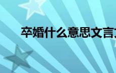 卒婚什么意思文言文（卒婚什么意思）