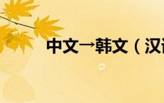 中文→韩文（汉译韩语在线翻译）