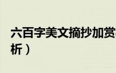 六百字美文摘抄加赏析（400字美文摘抄加赏析）