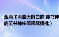 金庸飞雪连天射白鹿 笑书神侠倚碧鸳啥意思（飞雪连天射白鹿笑书神侠倚碧鸳横批）