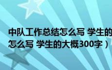 中队工作总结怎么写 学生的大概300字以上（中队工作总结怎么写 学生的大概300字）