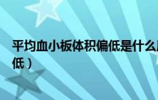 平均血小板体积偏低是什么原因引起的（平均血小板体积偏低）