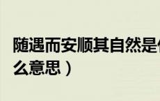 随遇而安顺其自然是什么意思（顺其自然是什么意思）