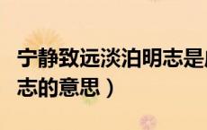 宁静致远淡泊明志是成语吗（宁静致远淡泊明志的意思）