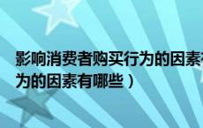影响消费者购买行为的因素有哪些需求（影响消费者购买行为的因素有哪些）