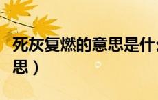死灰复燃的意思是什么意思啊（死灰复燃的意思）