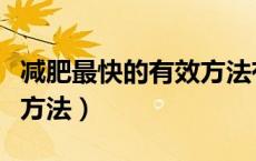 减肥最快的有效方法有哪些（减肥最快的有效方法）
