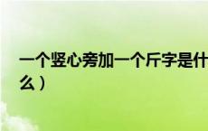 一个竖心旁加一个斤字是什么字（一个竖心旁 一个斤 念什么）