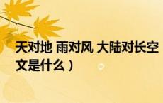 天对地 雨对风 大陆对长空（天对地雨对风大陆对长空的全文是什么）