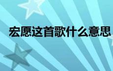 宏愿这首歌什么意思（宏愿的意思是什么）