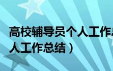 高校辅导员个人工作总结简短（高校辅导员个人工作总结）