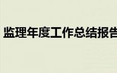 监理年度工作总结报告（监理年度工作总结）