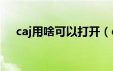 caj用啥可以打开（caj用什么软件打开）