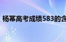 杨幂高考成绩583的含金量（杨幂高考成绩）