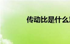 传动比是什么意思（传动比）