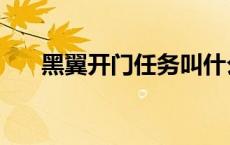 黑翼开门任务叫什么（黑翼开门任务）