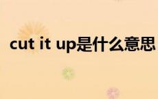 cut it up是什么意思（cut up是什么意思）