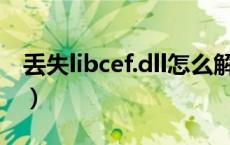 丢失libcef.dll怎么解决（libcef dll文件丢失）