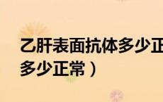 乙肝表面抗体多少正常IU/L（乙肝表面抗体多少正常）